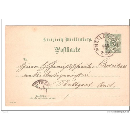 Entero postal alemania de wurtemberg con matasellos heilbronn