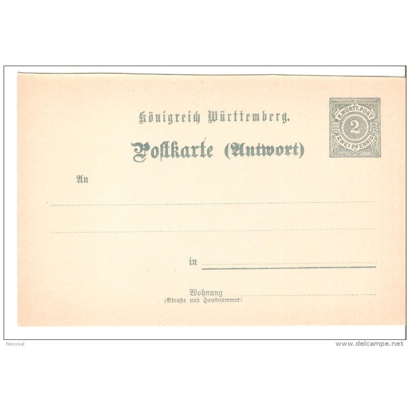Entero postal alemania de wurtemberg1 Entero postal alemania de wurtemberg1