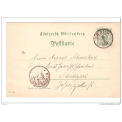 Entero postal alemania de wurtemberg matasello stuttgart