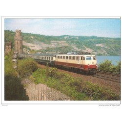 Tarjeta postal de trenes matasello de 1988