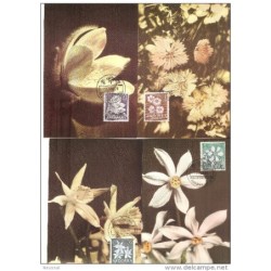 Serie de 4 tarjetas maximas de andorra flora 1966