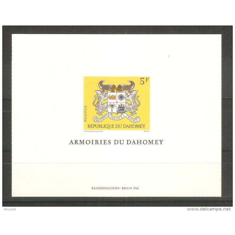3 Pruebas de Lujo papel carton Dahomey 3 Pruebas de Lujo papel carton Dahomey