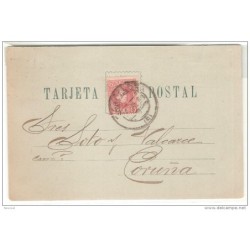 Tarjeta postal  con matasellos barcelona y publicidad  fabrica de paraguas y sombrillas