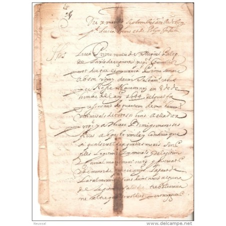 Documento de 1644 posiblemente mezcla valenciano y latin