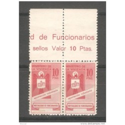 Pareja de viñetas  de 10 Pts  Mutualidad de Funcionarios