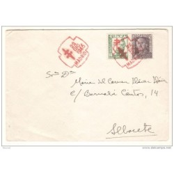 Carta con matasellos rojo madrid 1946