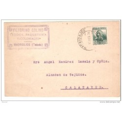 Tarjeta postal con  matasellos madridejos toledo 1936