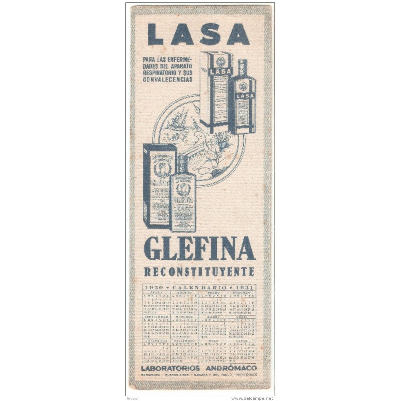 Calendario con publicidad lasa 19301 Calendario con publicidad lasa 19301