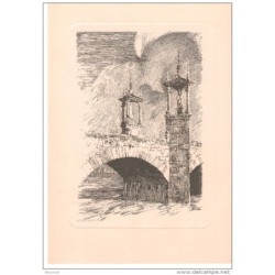 Tarjeta con dibujo de  puente