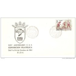 Carta con matasellos aniversario centro excursionista eldense