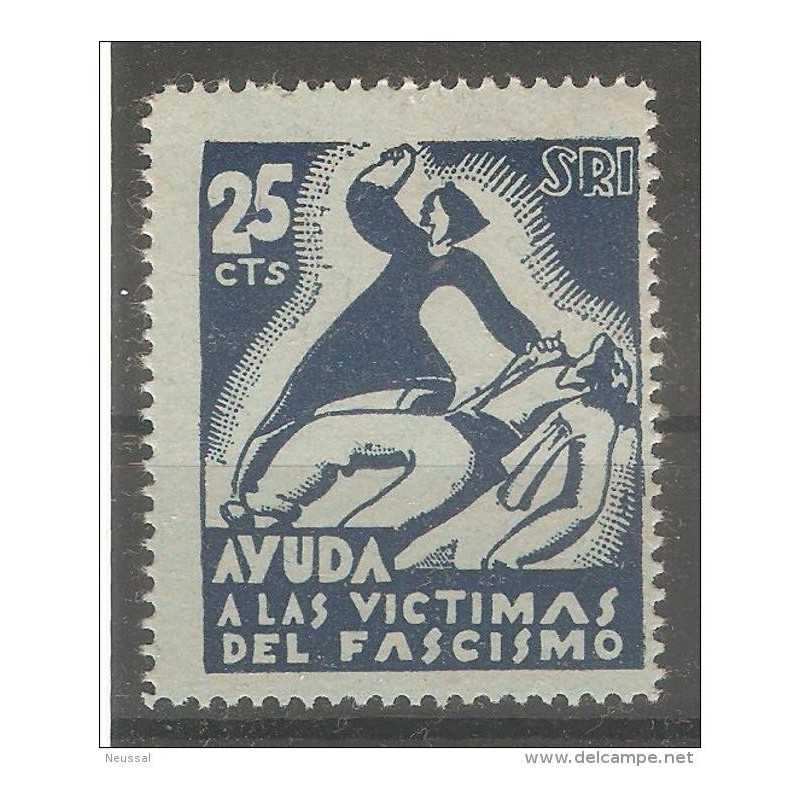 Viñeta de 25cts ayuda a las victimas del fascimo Viñeta de 25cts ayuda a las victimas del fascimo