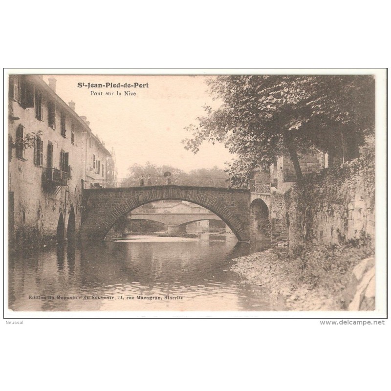 Tarjeta postal st jean pied de port pont sur la nive Tarjeta postal st jean pied de port pont sur la nive