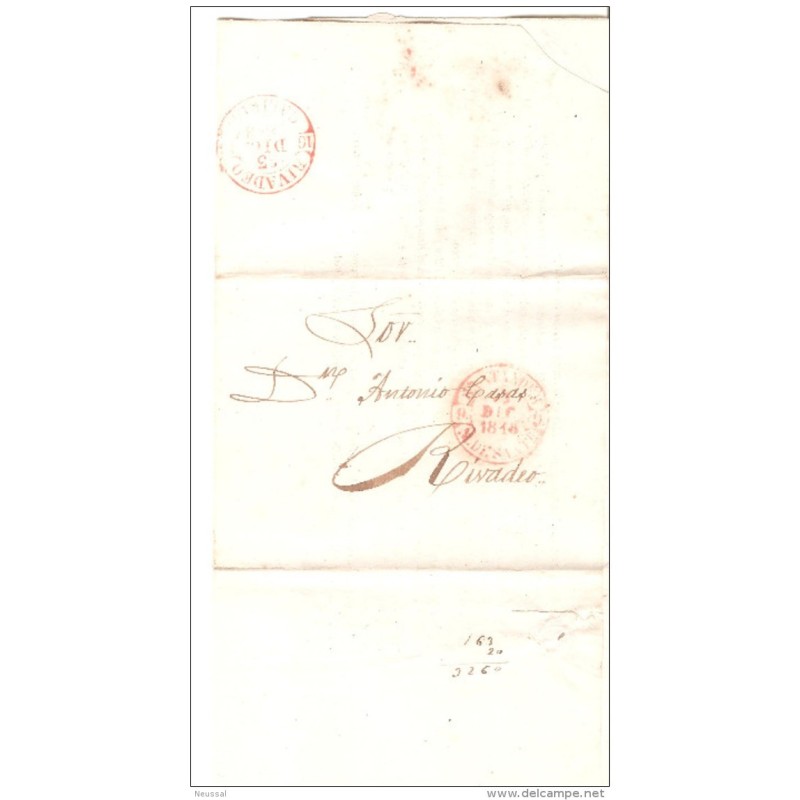 Carta prefilatelica de Rivadeo 1848 Carta prefilatelica de Rivadeo 1848