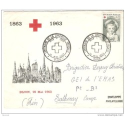 Carta de francia 1963 cruz roja
