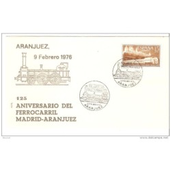 Carta con matesellos commemorativo aniversario del ferrocarril madridaranjuez