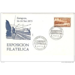 Carta con matesellos commemorativo exposicion filatelica Zaragoza 1975