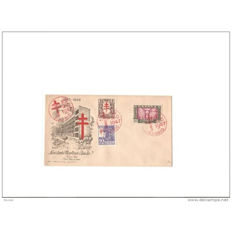 Sobre con cuño rojo de 1947 Sobre con cuño rojo de 1947