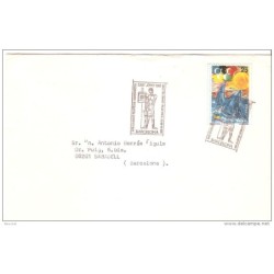 Carta  con matasellos  commemorativo exhibicion filatelica san jordi 1991