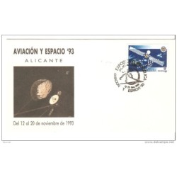 Carta con cuño exposicion filatelica alicante aerofilatelia con sellos con perforacion 1993