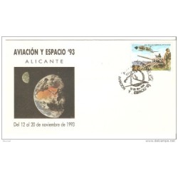 Carta con cuño exposicion filatelica alicante aerofilatelia con sellos con perforacion 1