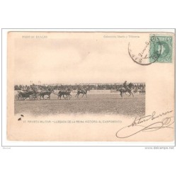 Tarjeta postal circulada de 1906 Revista militar