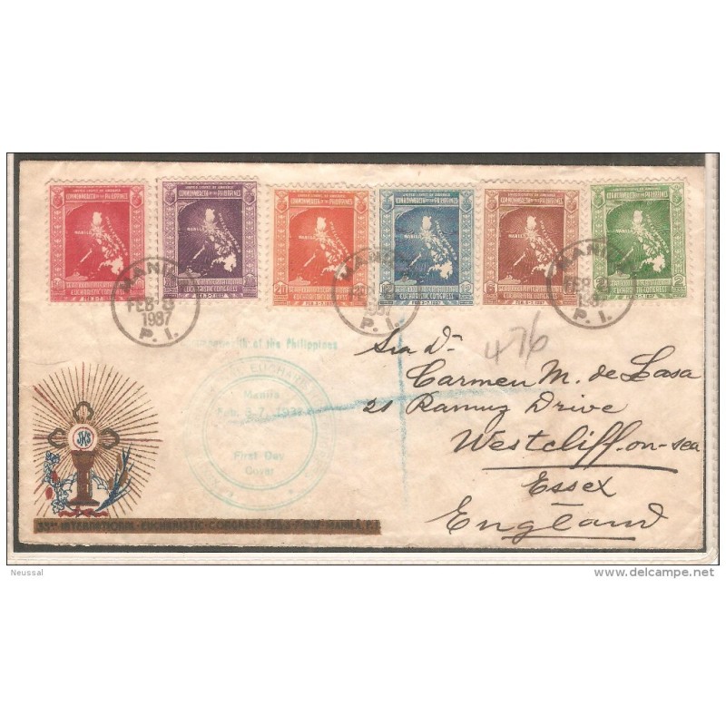 Carta de filipinas con matasellos 1937 Carta de filipinas con matasellos 1937