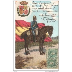Tarjeta postal con matasellos 1906 san sebastian soldado de lanceros