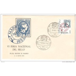 Carta  con matasellos feria nacional del sello 1973
