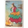 Tarjeta postal con traje hecho de hilo