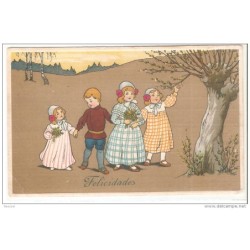 Tarjeta postal  con carteria de Berriz vizcaya 1912