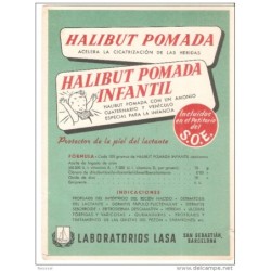 Papel secante publicidad Halibut pomada infantil
