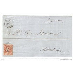 Carta de 1862 con matasellos de gijon oviedo