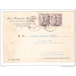 Tarjeta con publicidad de cordoba 1954