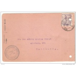 Tarjeta postal circulada 1942  matasellos malaga