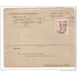 Tarjeta circulada de 1946 madrid
