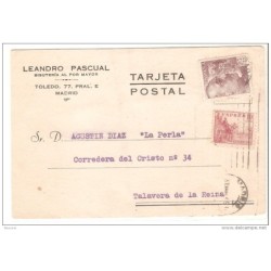 Tarjeta  postal circulada de 1948 circulada madrid