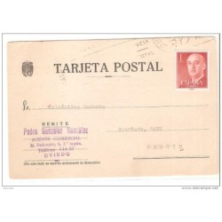 Tarjeta  circulada de oviedo de 1970