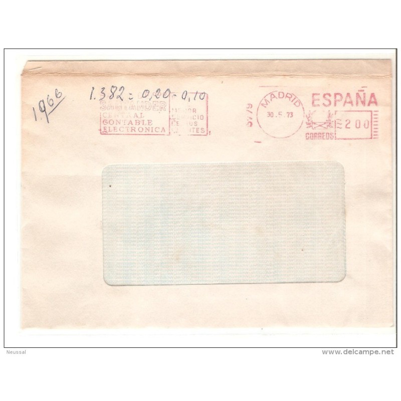 Carta con matasello mecanico 1973 Carta con matasello mecanico 1973