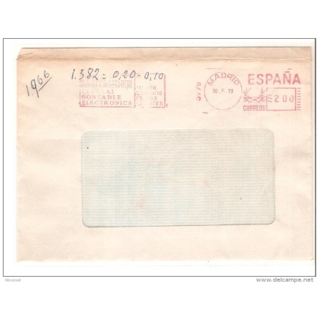 Carta con matasello mecanico 1973