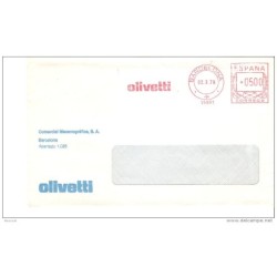 Carta con matasellos  olivetti  barcelona 1979