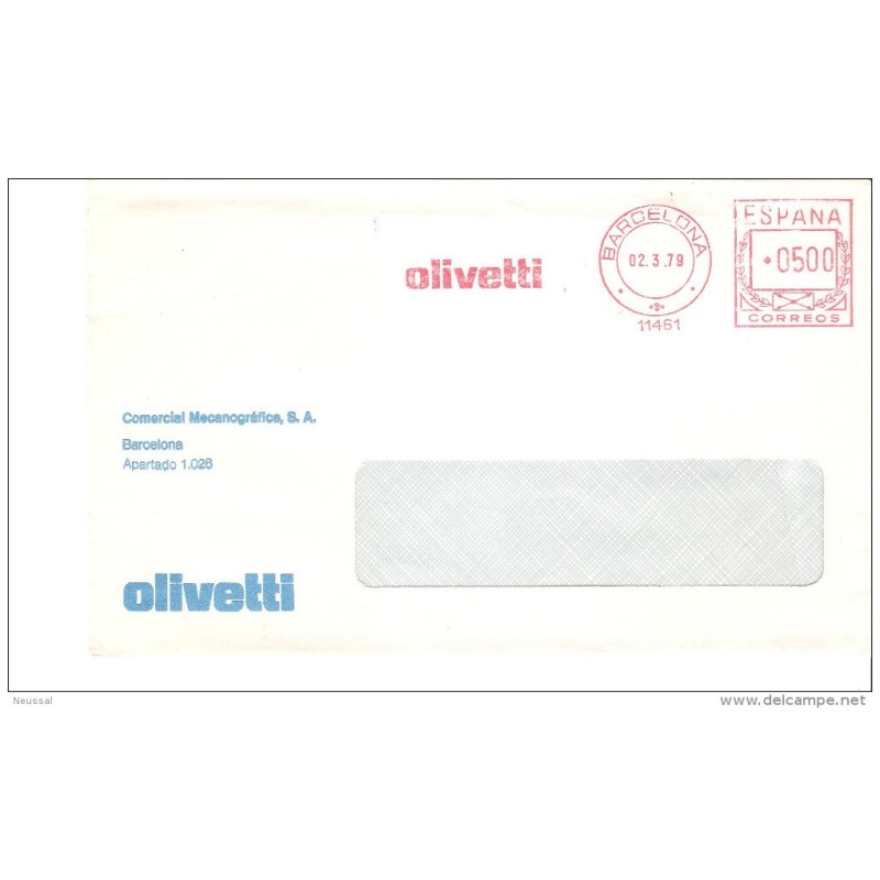 Carta con matasellos olivetti barcelona 1979 Carta con matasellos olivetti barcelona 1979