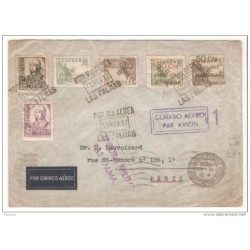 Carta con matasellos de 1937 las palmas censura militar las palmas