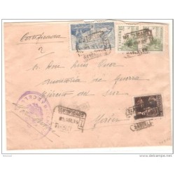 Carta  con censura militar barcelona 1939 certificado   con sello ayuntamiento barcelona