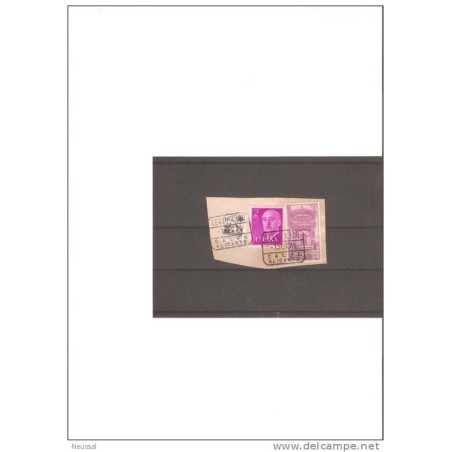 Recorte carta con viñeta cuño de calpe  alicante