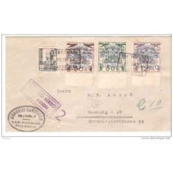 Carta con censura militar las palmas  con patrioticos  1937