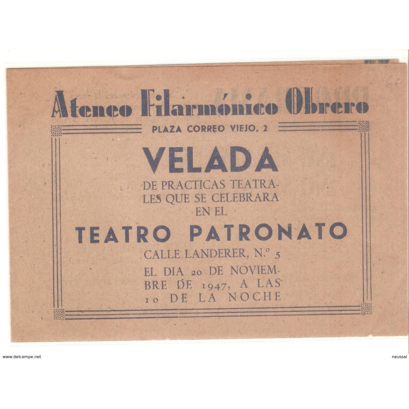 Programa de teatro 1947 Programa de teatro 1947