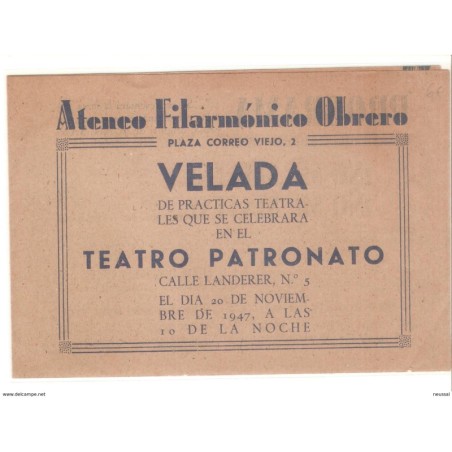 Programa de teatro 1947
