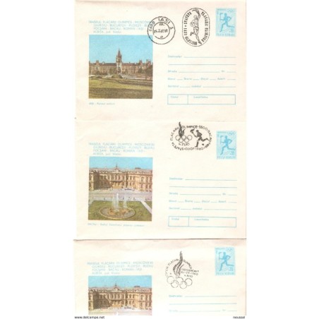 3 sobres enteros postales con diferentes matasellos