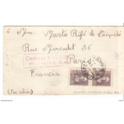 Carta con censura militar Manresa direccion paris 1939
