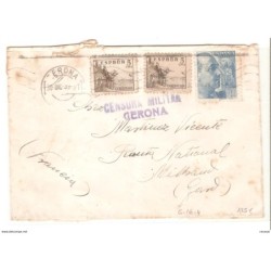 Carta con censura militar Gerona  1939